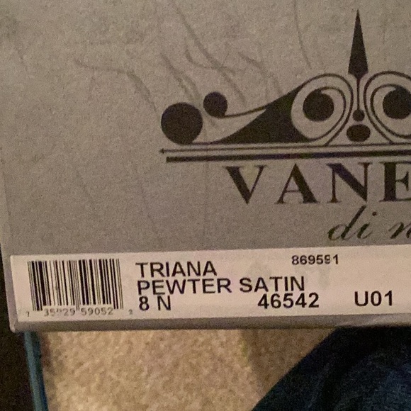 NIB VANELI Pewter Satin Embellished Adjustable Slingback 3” Heel in 8 NARROW - Picture 9 of 9